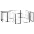 Dog Kennel Black 330 x 220 x 110 cm Steel