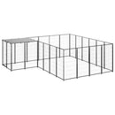 Dog Kennel Black 330 x 330 x 110 cm Steel