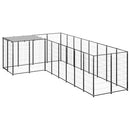 Dog Kennel Black 220 x 440 x 110 cm Steel