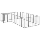 Dog Kennel Black 330 x 440 x 110 cm Steel