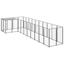 Dog Kennel Black 220 x 550 x 110 cm Steel