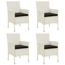 Garden Chairs with Cushions 4 pcs Poly Rattan White