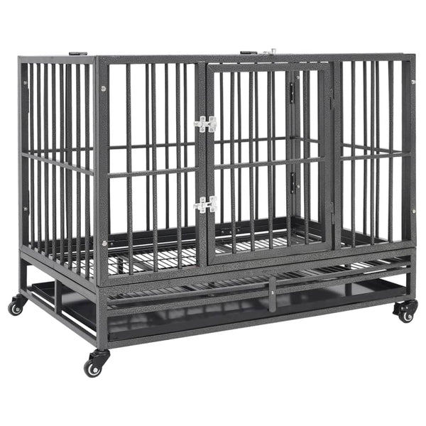 Dog Cage with Wheels Steel 102x72x85 cm