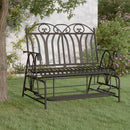 2 Seater Glider Bench 114 cm Black Steel