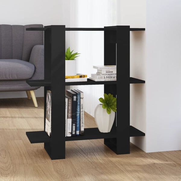 Book Cabinet Room Divider Black 80x30x87 cm