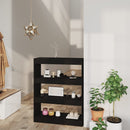 Book Cabinet Room Divider Black 80x30x103 cm Engineered wood