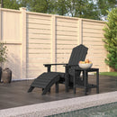 Garden Adirondack Chair with Footstool and Table HDPE Anthracite