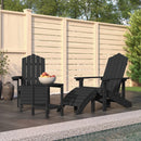 Garden Adirondack Chairs with Footstool and Table HDPE Anthracite