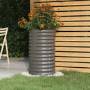 Garden Planter Powder coated Steel 40x40x68 cm Grey