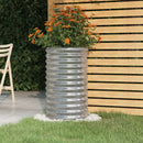 Garden Planter Powder coated Steel 40x40x68 cm Silver