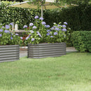 Garden Raised Bed Powder Coated Steel 114x40x36 cm Grey