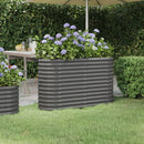 Garden Raised Bed Powder Coated Steel 114x40x68 cm Grey
