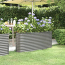 Garden Raised Bed Powder Coated Steel 152x40x68 cm Grey