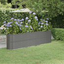 Garden Raised Bed Powder Coated Steel 260x40x68 cm Grey