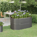Garden Raised Bed Powder Coated Steel 152x80x68 cm Grey