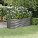 Garden Raised Bed Powder Coated Steel 224x80x68 cm Grey