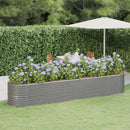 Garden Raised Bed Powder Coated Steel 368x80x68 cm Grey