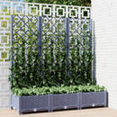 Garden Planter with Trellis Dark Grey 1200 x 400 x 1215 mm PP