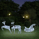 Reindeer and Sleigh Christmas Decoration 60 LEDs Outdoor White
