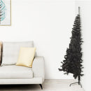 Artificial Half Christmas Tree with Stand Black 150 cm PVC