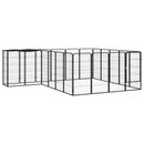 22 Panel Dog Playpen Black 50x100 cm Powder coated Steel