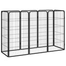 8 Panel Dog Playpen Black 50x100 cm Powder coated Steel