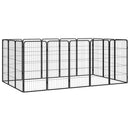 16 Panel Dog Playpen Black 50x100 cm Powder coated Steel