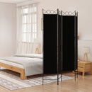 4 Panel Room Divider Black 160x200 cm Fabric