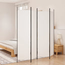4 Panel Room Divider White 200x200 cm Fabric