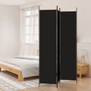 3 Panel Room Divider Black 150x220 cm Fabric