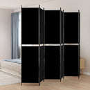 6 Panel Room Divider Black 300x220 cm Fabric