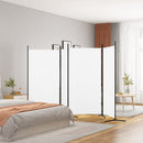 4 Panel Room Divider White 346x180 cm Fabric