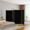 4 Panel Room Divider Black 346x180 cm Fabric