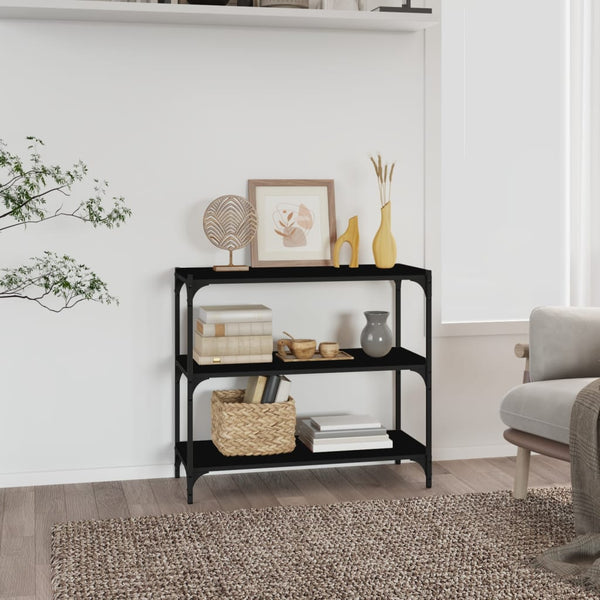Book Cabinet Black 800 x 330 x 705 mm Engineered Wood and Steel