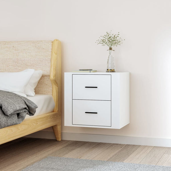 Wall mounted Bedside Cabinet White 50x36x47 cm