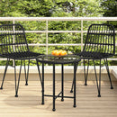 Dining Table Black 50 cm  Tempered Glass and Steel