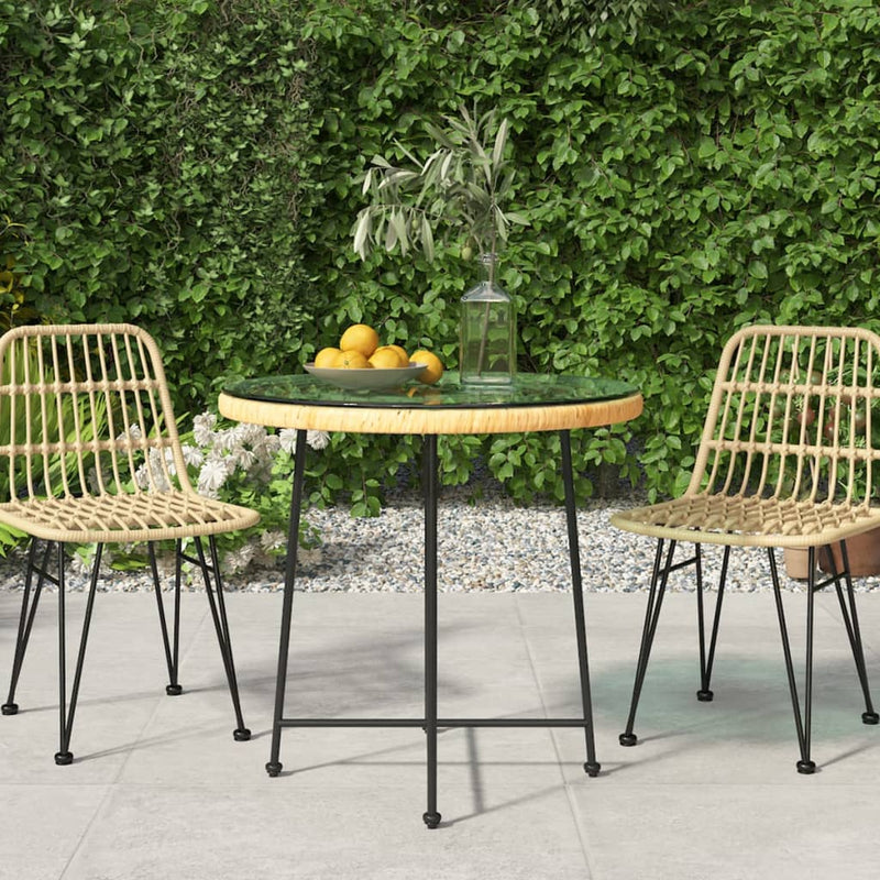 Dining Table 80 cm  Tempered Glass and Steel
