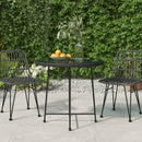 Dining Table Black 80 cm  Tempered Glass and Steel