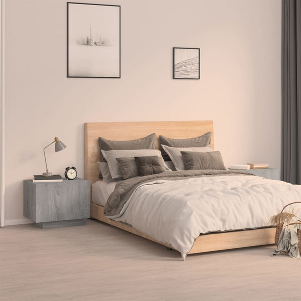 Bedside Cabinet Grey Sonoma 100x35x40 cm Engineered Wood