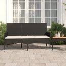 3 Seater Garden Bench with Cushions Black Poly Rattan