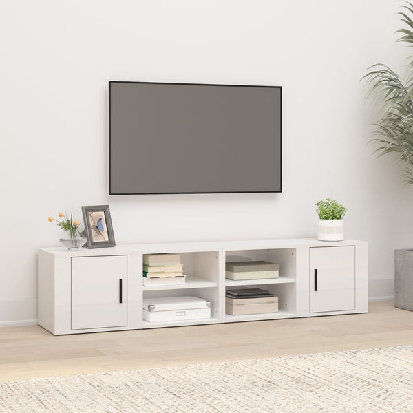 TV Cabinets 2 pcs High Gloss White 800 x 315 x 360 mm Engineered Wood