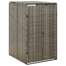 Single Wheelie Bin Shed Grey 70x80x117 cm Poly Rattan