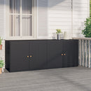 Garden Storage Cabinet Black 1980 x 555 x 800 mm Poly Rattan