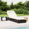 Sunbed with Foldable Roof Black 213x63x97 cm Poly Rattan