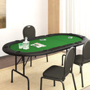 10 Player Folding Poker Table Green 206x106x75 cm