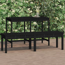 2 Seater Garden Bench Black 1595 x 440 x 450 mm Solid Wood Pine