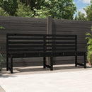 Garden Bench Black 2015 mm Solid Wood Pine