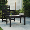 Garden Table Black 825 x 505 x450 mm Solid Wood Pine