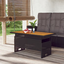 Garden Table Black 100x50x43 or 63 cm Solid Wood Acacia Poly Rattan