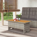 Garden Table Grey 100x50x43 or 63 cm Solid Wood Acacia Poly Rattan